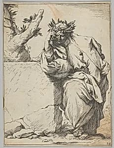 The Poet (copy in reverse) by Jusepe de Ribera (called Lo Spagnoletto)