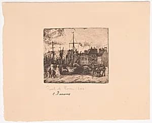 The Port of Rouen by Camille Pissarro