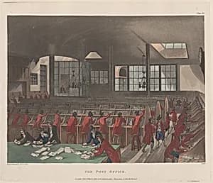 The Post Office by Auguste Charles Pugin|Thomas Rowlandson|Rudolph Ackermann, London