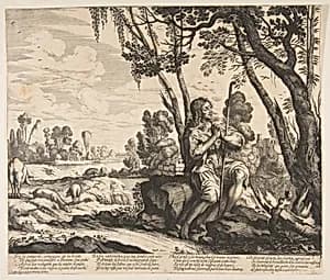 The Prodigal Son Guarding Pigs by Anonymous|Abraham Bosse|Jean I Leblond