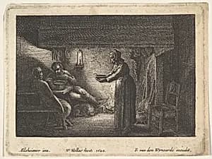 The satyr and the peasant by Adam Elsheimer|Wenceslaus Hollar