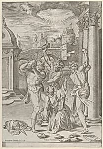 The Stoning of Saint Stephen by Cherubino Alberti (Zaccaria Mattia)|Carlo Losi|Rosso Fiorentino