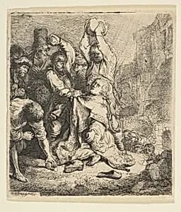 The Stoning of St. Stephen by Rembrandt (Rembrandt van Rijn)