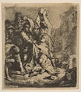 The Stoning of St. Stephen by Rembrandt (Rembrandt van Rijn)