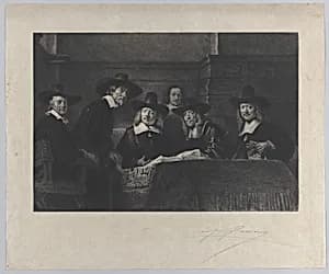 The Syndics by Rembrandt (Rembrandt van Rijn)|Léopold Flameng