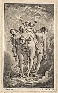 The triumph of the Graces by Jean-Baptiste-Blaise Simonet|François Boucher