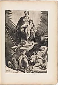 The Vision of St. Jerome by Giulio Bonasone|Parmigianino (Girolamo Francesco Maria Mazzola)