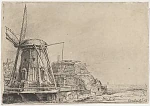The Windmill by Rembrandt (Rembrandt van Rijn)