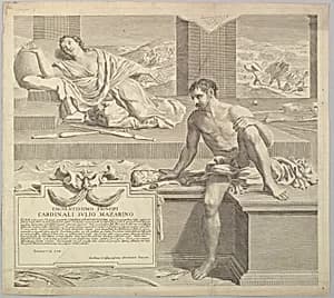 Theological Thesis of Antoine Talon by Claude Mellan|Cardinal Jules Mazarin
