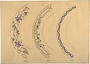 Three Designs for Plate Borders by Anonymous, French, 19th century