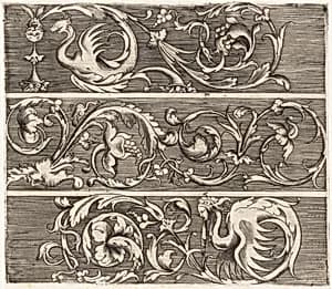 Three Friezes with Ornamental Foliage by Enea Vico