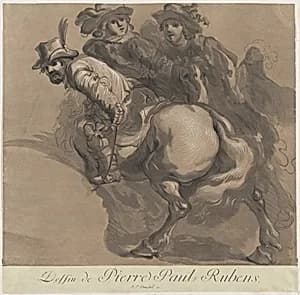 Three horsemen by Marie Catherine Prestel|Peter Paul Rubens