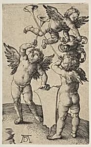 Three Putti with Trumpets by Albrecht Dürer