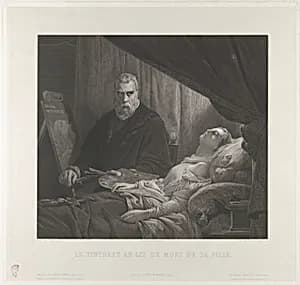 Tintoretto at His Daughter's Deathbed by Achille Martinet|Léon Cogniet|Jacopo Tintoretto (Jacopo Robusti)