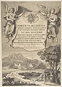 Title Page for Porticus Religiosa by Laurent de La Hyre|Herman Weyen|Nicolas Pitau