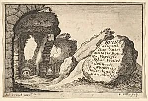 Title plate, from "Roman Ruins" by Sebastiaen Vrancx|Wenceslaus Hollar