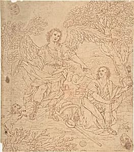 Tobias and the Angel by Anonymous, Italian, Roman-Bolognese, 17th century
