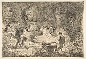 Tobit burying the Dead by Giovanni Benedetto Castiglione (Il Grechetto)