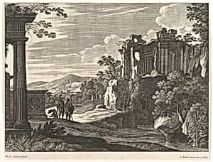 Travelers Visiting Ruins by Gabriel Perrelle|Le Blond