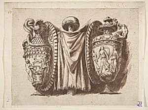 Trophy with Two Vases by Polidoro da Caravaggio