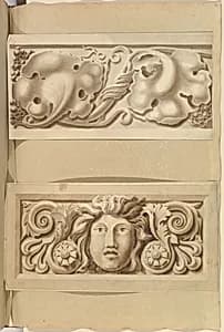 Two Carved Stone Ornamental Panels by Alfred Henry Forrester [Alfred Crowquill]