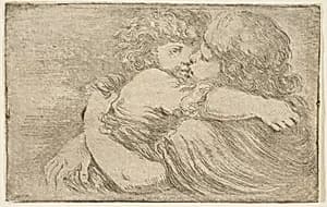 Two Children Embrace by Stefano della Bella