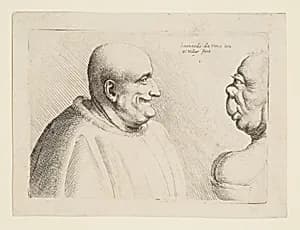 Two Deformed Heads Facing Inwards by Wenceslaus Hollar|Leonardo da Vinci