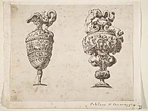 Two Designs for Ewers by Polidoro da Caravaggio