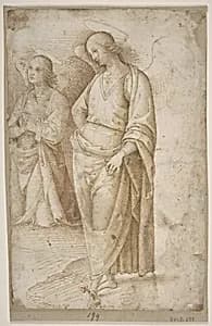 Two Figures of Angels Standing by Perugino (Pietro di Cristoforo Vannucci)
