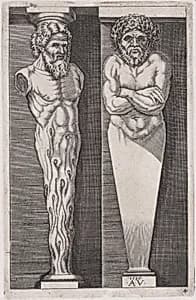 Two Men from "The Hermae" by Agostino Veneziano (Agostino dei Musi)