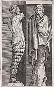 Two Men from "The Hermae" by Agostino Veneziano (Agostino dei Musi)