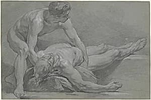 Two Nude Male Figures by Nicolas Bernard Lépicié