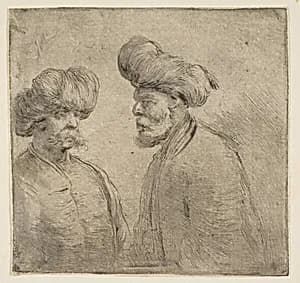 Two Turks in Turbans by Stefano della Bella