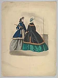 Two Women Wearing Coats by Anonymous, French, 19th century|Monnin, active 19th century|Imprimerie Moine