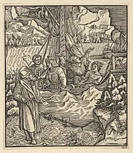 Unfalo Endangering Theuerdanck's Ship, from Theuerdanck by Hans Schäufelein|Melchior Pfintzing|Hans Schönsperger
