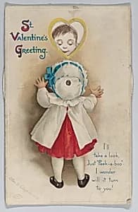 Valentine - Movable wheel postcard by Ellen Hattie Clapsaddle