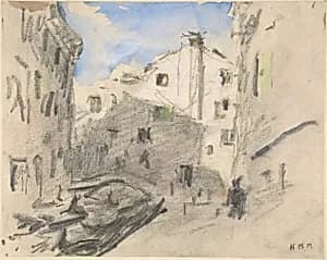 Venetian Street Scene by Hercules Brabazon Brabazon