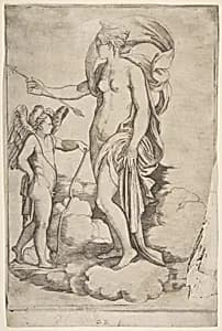 Venus and Cupids on Clouds by Jacopo Francia|Giulio Bonasone