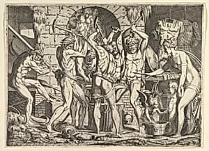 Venus in Vulcan's Forge by Léon Davent|Luca Penni