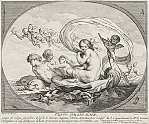 Venus on the Water by Louise de Montigny Le Daulceur|Edme Bouchardon|Augustin de Saint-Aubin|Etienne Fessard