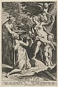 Venus Receiving Gifts by Aegidius Sadeler II|Bartholomeus Spranger|Joris Hoefnagel