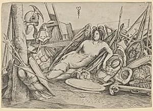 Victory reclining amid trophies by Jacopo de' Barbari
