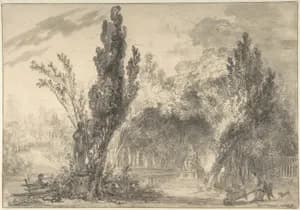 View of a Park by Jean Honoré Fragonard