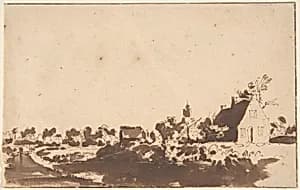 View of a Village ("Wasschout"?) by Jan de Bisschop