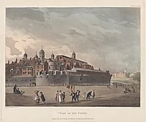 View of the Tower by Rudolph Ackermann, London|Thomas Rowlandson|Thomas Sunderland|Auguste Charles Pugin