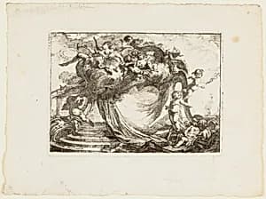 Vignette pour une adresse by Gabriel de Saint-Aubin