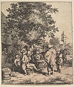 Violinist and Little Organgrinder by Adriaen van Ostade