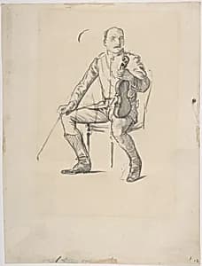 Violinist: study from life by George Du Maurier
