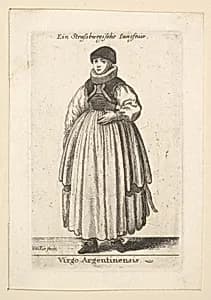 Virgo Argentinensis (Unmarried woman from Strasbourg) by J. M'Creery|Wenceslaus Hollar