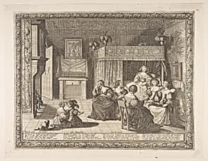 Visit to the New Mother by Abraham Bosse|Melchior Tavernier